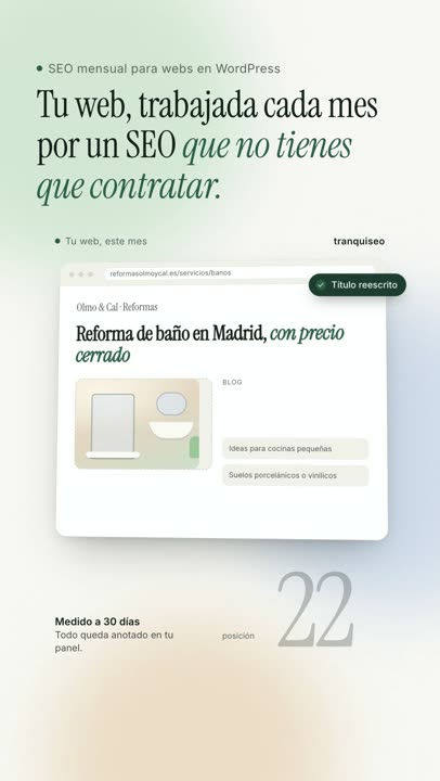 Fotograma del reel: una web que se trabaja cada mes
